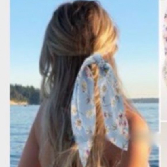 Boho Hair Scrunchie Scarf Bow - Picture 4 of 8